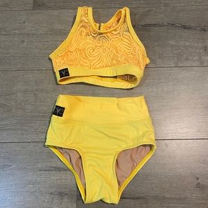 NWOT Kandi Kouture CL yellow dance outfit